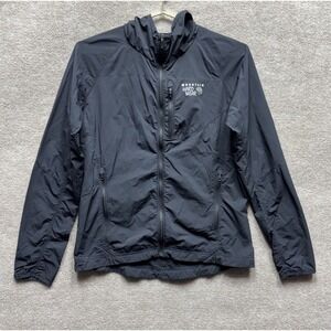 Mountain Hardware Jacket Women Medium Black Hooded Lightweight Windbreaker